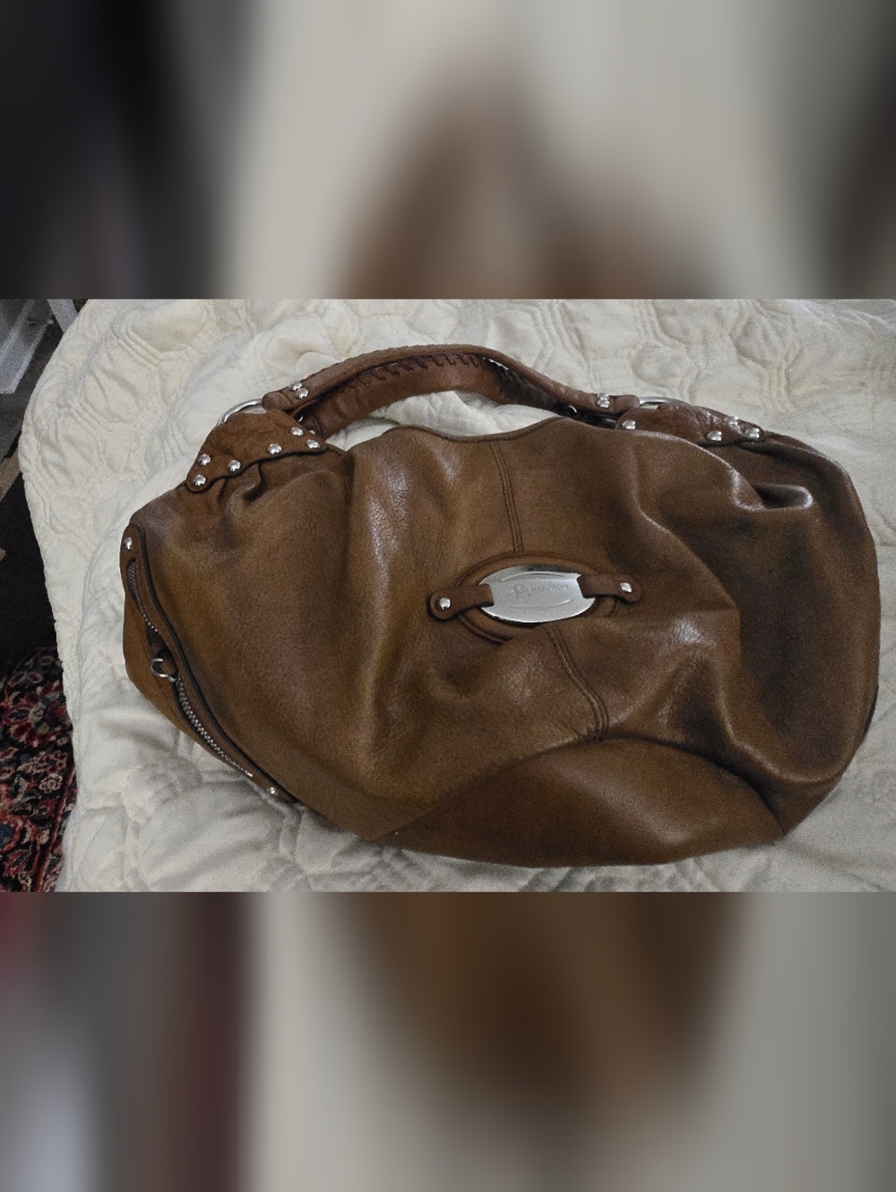 Brown Leather Shoulder Bag - Classic Women's Tote